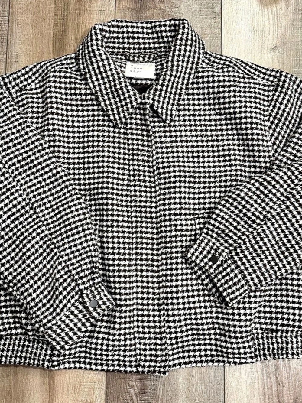 a new day Women's Textured Jacket Houndstooth Textured Jacket 1X NWT